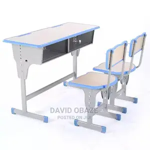 Double School Desks and Chairs