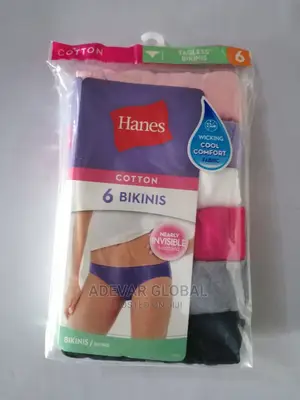 6 PCS Hanes Bikini Cotton Women Panties Underwear - Size 6/M
