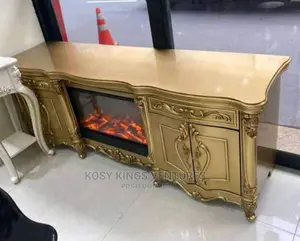 Royal Gold Fireplace Tv Stand