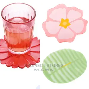 Charles Viancin Silicone Drink Coaster. Hibiscus,Banana Leaf