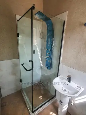 Shower Cubicle With Black Accessories