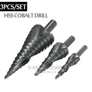 Metal Drill Bit Set For Triangular Cone Holes, 3 Pieces
