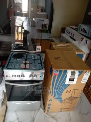 Maxi 50by50 Cooker ( 3 Gas + 1 Hotplate) Oven + Lamp+ Tray