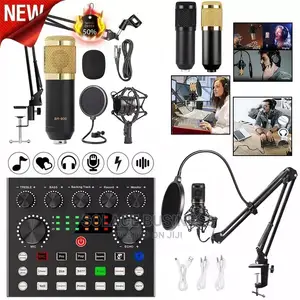 Bm800 Condenser Microphone for Podcast + V8s Sound Card