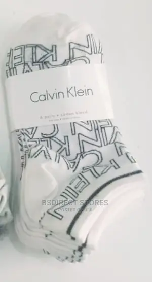 Calvin Klein All-Over-Logo 6 Pack Trainer No Show Socks