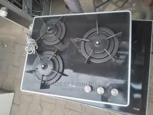 Quality Imported 3 Burner Glass Cabinet Top.