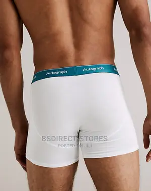 Marks and Spencer White Mix 3pack Supima Cotton Blend Trunks