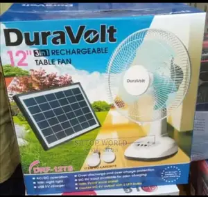 12" Duravolt 3 in 1 Rechargeable Table Fan