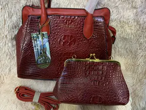2n1 Croc Skin Quality Hand Bag in Maroon Color