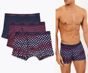 Marks and Spencer Red Mix 3 Pack Supima Cotton Blend Trunks