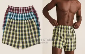 Marks and Spencer 3pk Pure Cotton Blue Print Woven Boxers