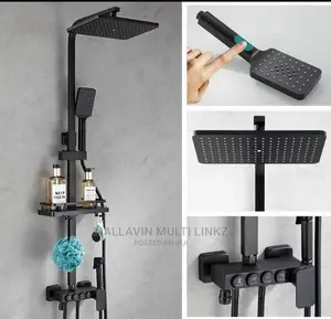 Original Black Standing Showers With Bidet Spray and Shelf