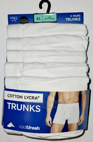 Marks Spencer Pure White 5 Pks Cotton Cool Fresh Trunks