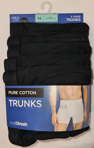Marks and Spencer Black 5 Packs Cotton Cool Fresh Trunks