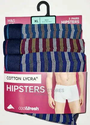 Marks and Spencer Multi Stripe 3pk Cool and Fresh Hipsters