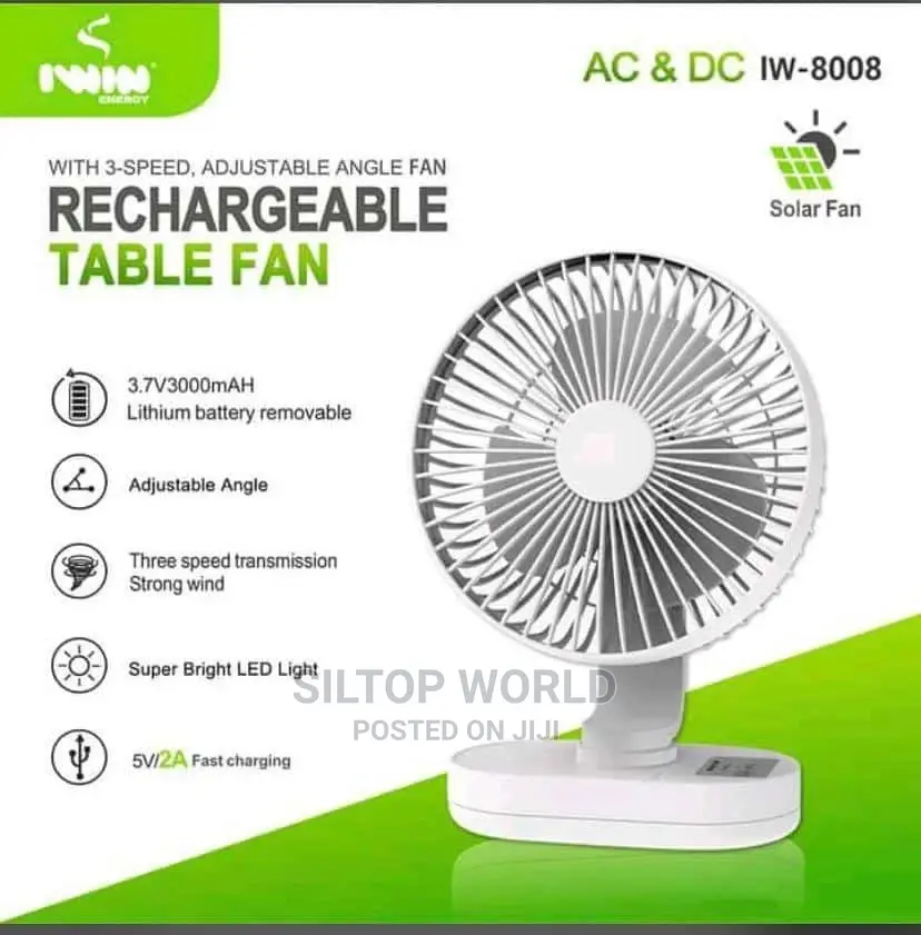 Iwin 8" Rechargeable Table Fan