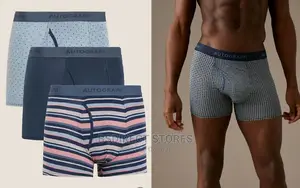 Marks and Spencer Blue Mix 3 Pack Supima Cotton Blend Trunks