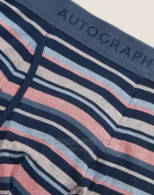 Marks and Spencer Blue Mix 3 Pack Supima Cotton Blend Trunks