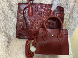 Quality 2n1 Red Croc Skin Medium Size Hand Bag