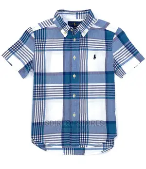 Genuine Polo Ralph Lauren Boys Cotton Madras Shirt Blue