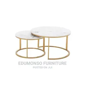 Modern Metal Gold Legs Top Marble Coffee Table