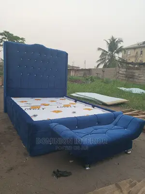 Upholstery High Backrest Bedframe With Footrest 4.5by6