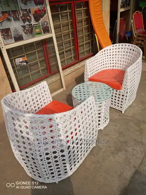 2 in 1 White Rattan Chair
