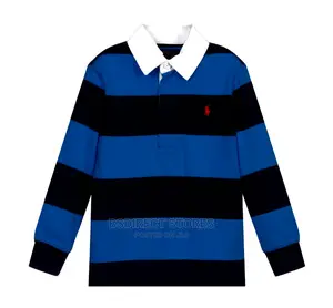 Polo Ralph Lauren Unisex Bold Stripe Rugby Shirt Navy Blue