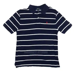 POLO RALPH LAUREN Boys Polo Shirt Blue Striped Short Sleeve