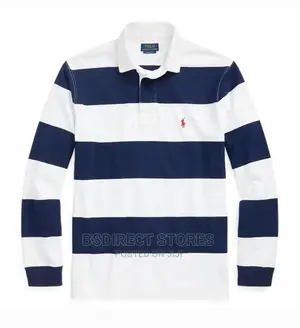 Polo Ralph Lauren Unisex Long Sleeves Polo Shirt White Blue