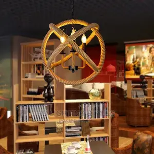 Country Industrial Wind Hemp Rope Chandelier