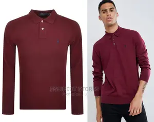 Polo Ralph Lauren Burgundy Pima Cotton Knitted Long Sleeve