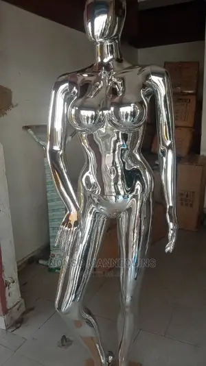 Size 12 Silver Chrome Female Busty Mannequin