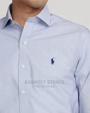 Polo Ralph Lauren Light Blue/White Slim Fit Poplin Shirt
