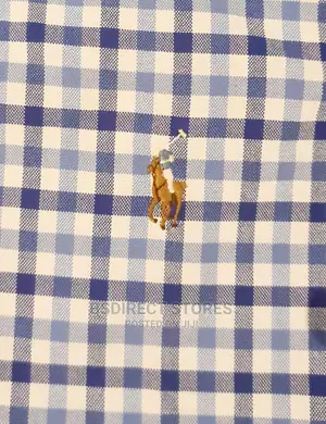 Polo Ralph Lauren Classic Fit Plaid Oxford Shirt Cabana Blue