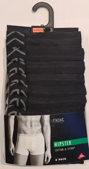 NEXT Black Hipsters Luxury Men Cotton Boxers Pack Of Eight