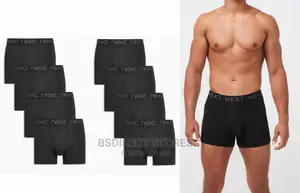 NEXT Black a-Front Luxury Men Cotton Boxers Pack of Eight