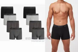 NEXT Grey/Black A-front Luxury Men Cotton Boxers Pack Of 8