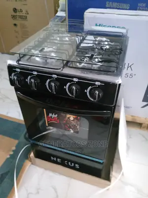Nexus Gas Cooker-Nx-5055b + Polished Brass Burner Cap