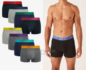 NEXT a-Front Navy/Grey Coloured Waistband Boxers Pack of 8