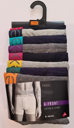 NEXT a-Front Navy/Grey Coloured Waistband Boxers Pack of 8