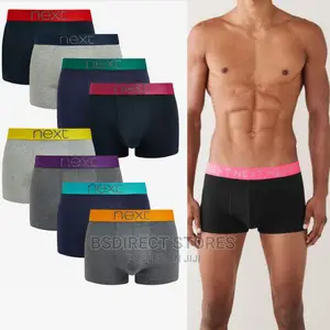 NEXT Hipsters Navy/Grey Coloured Waistband Boxers Pack Of 8