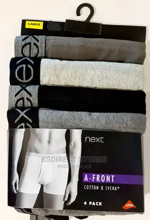 NEXT A-front Grey/Black Luxury Cotton Boxers Pack Of Four