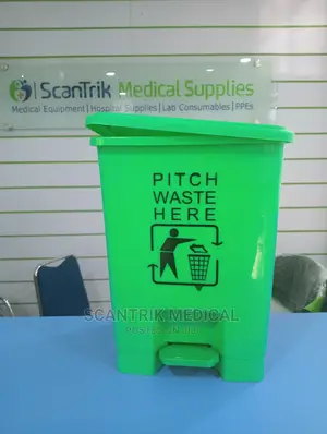 Portable Waste Trash Can Yellow Hospital Clinic Foot