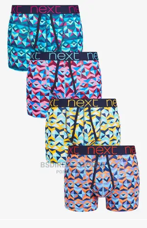 NEXT Geometric Print A-front Luxury Cotton Boxers Pack Of 4