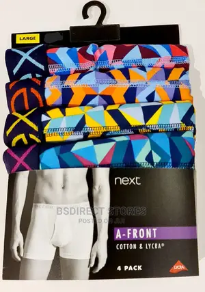 NEXT Geometric Print A-front Luxury Cotton Boxers Pack Of 4