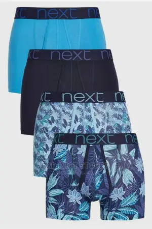 NEXT Blue Pattern a-Front Luxury Men Cotton Boxers Pack of 4