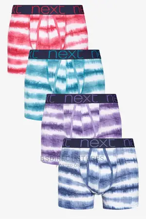 NEXT a-Front Tie-Dye Pattern Luxury Cotton Boxers Pack of 4