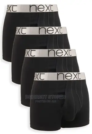 NEXT a-Front Black Silver Waistband Luxury Boxers Pack of 4