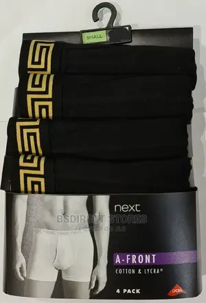 NEXT a-Front Gold Pattern Waistband Luxury Boxers Pack of 4